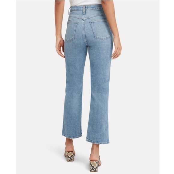 AGOLDE Pinch Waist Straight Jeans High Rise Cut Off Raw Hem Light Divide Wash 24 - Picture 15 of 16